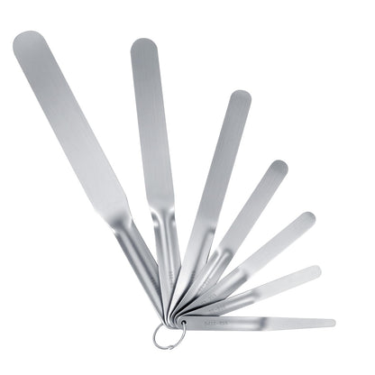 7-Piece Stainless Steel Caulking Tool Kit, Multi-Purpose Caulking Spatula Set, 958-g01 Streamline Caulk Spatula Tools, Professional Caulk Knife Set, Tip Widths from 3/8'' to 1-1/2'' with Hang Holes
