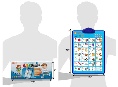 Just Smarty Interactive Alphabet Wall Chart | Talking ABCs & 123s Music Poster with Interactive Light | Toddler Alphabet Learning | Best Educational Gift for Boys & Girls Ages 2 3 4 5 | Letter Sounds