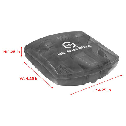 LD Products Black Mini Office Supply Kit Portable Case with Scissors, Paper Clips, Tape Dispenser Set, Pencil Sharpener, Mini Stapler with Staples and Staple Remover