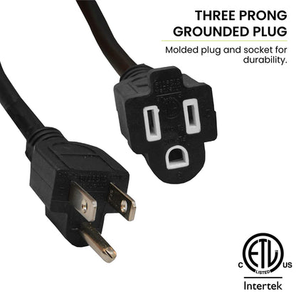 Power By GoGreen Go Green Power Inc. 16/3 50ft Black Outdoor Extension Cord - Durable, Heavy Duty, Moisture Resistant - Ideal for Tools & Equipment - GG-13750BK