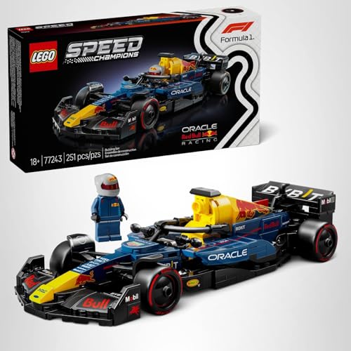 LEGO Speed Champions Oracle Red Bull Racing RB20 F1 Race Car Model Kits - Building Set for Adults, Ages 18+ with Realistic Features - Red Bull F1 DIY Crafts for Display - Gift Idea for Fans - 77243