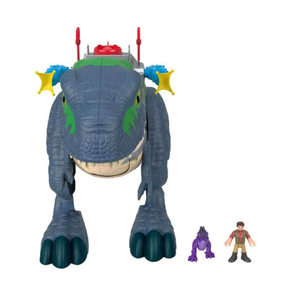Fisher-Price Imaginext Jurassic World Rebirth Dinosaur Playset, Ultimate Action Chomp T. rex 18-inch Dino Toy with Lights, Sounds, Motion & 2 3-inch Action Figures