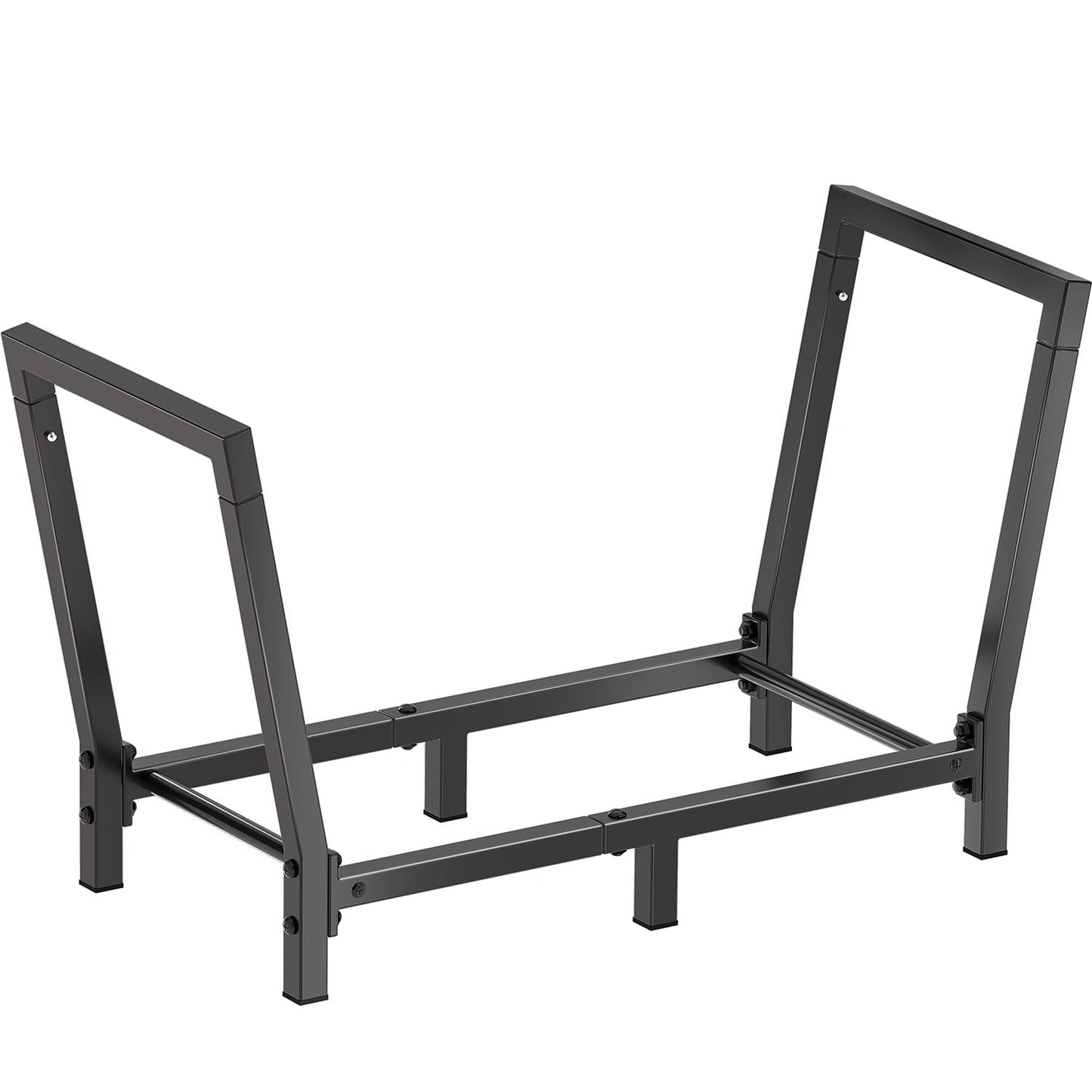 Minicloss 34 Inch Firewood Rack Outdoor Indoor, 2.7ft Wood Storage Rack Stand, Heavy Duty Fire Wood Holder for Fireplace（Black）