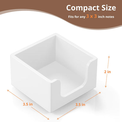 CMLKLZD Sticky Note Holder, Sticky Note Dispenser for Office Desk Accessories, Self Stick Note Pad Holder, Memo Pad Holder Dispenser Organizer for School Office Desk Supplies, White