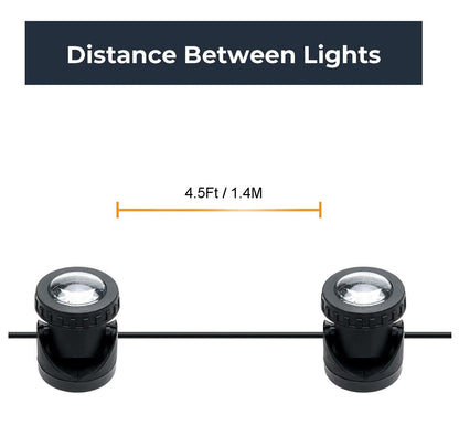 TENSUL Warm White Pond Lights, Underwater Landscape Spotlights, IP68 Waterproof Submersible Fountain Lights for Garden Yard Aquarium Pond Fountain Waterfall (3 Lights)