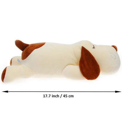 ERDAO Dog Plush Pillow, Soft Stuffed Animals Toy Dog Plushie Body Pillow Gifts for Kids Girls Boys (Brown, 17.7 inch)