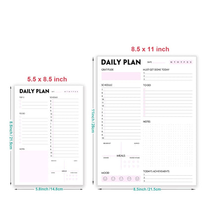 (Pack of 3) Nokingo Daily To Do Lists - A5 Calendar, Organizer with Priority, To Do Lists, Appointments, Meals and Water Intake Tracker, 50 Undated Tear-Off Sheets Daily Planner Pad, 5.8"x8.25"