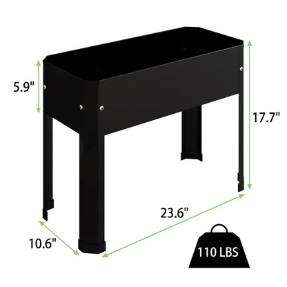 PROXRACER Raised Garden Bed with Detachable Legs Elevated Metal Planter Box for Growing Fresh Herbs Vegetables Flowers Succulents&Other Plants for Outdoor Backyard Patio Deck Balcony Black S