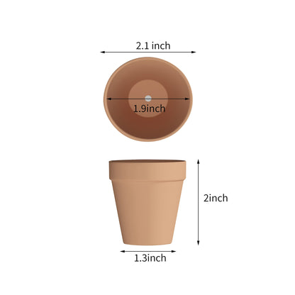 Fcacti 36 Pcs Small Mini Clay Pots 2.1'' Terracotta Pot Clay Ceramic Pottery Planter Cactus Flower Pots Succulent Nursery Pots- Great for Window Boxes, Cactus, Plants, Crafts, Wedding Favors