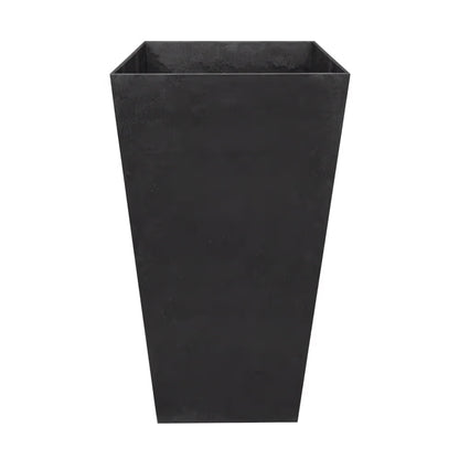 Tierra Verde 2-Pack Indoor & Outdoor Self-Watering Square Planters, Large, Sonata, Black - Planter Containers for Plants and Flowers - Gardening and Landscaping Accessories