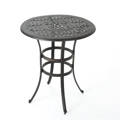 Christopher Knight Home Alfresco Outdoor 37" Cast Aluminum Round Bar Table, Bronze