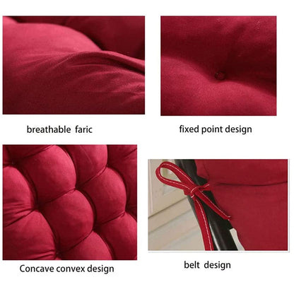 Sun Lounger Chair Cushions, Sundlight Patio Cushions Chaise Mattress Recliner Quilted Thick Padded Seat Cushion Reclining Chair Rocking with Ties (Red, 155x48x8cm/61x18.89x3.14inch)