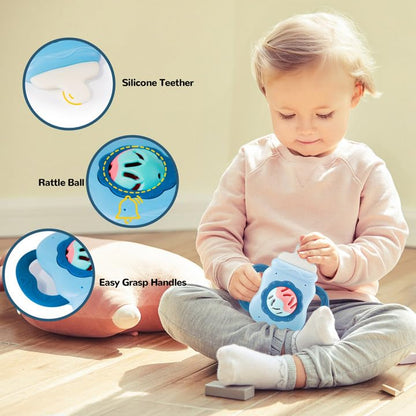 YOOYID 5 in 1 Baby Toys 6 to 12 to 18 Months, Montessori Toy for Babies 6-12 Months, Gifts for 1 Year Old, Sensory Toys for Babies, Baby Tissue Box, Stacking Cups, Shape Sorter Cube