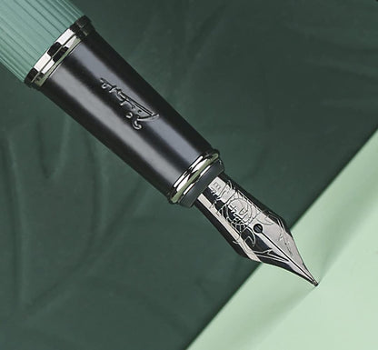 xixixiaozhu Picasso 916 Natural Series Metal Fountain Pen with Gift Box (EF Nib 0.35mm, Larch Green)