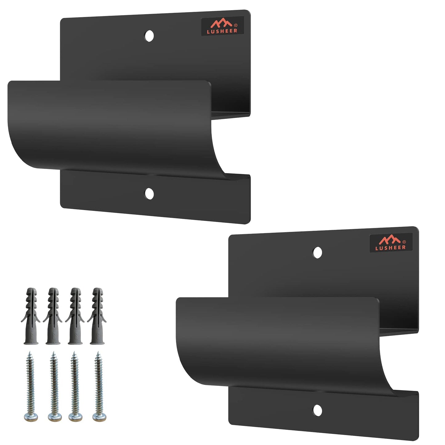 Lusheer Ladder Hooks for Garage Wall,Ladder Hanger for Garage Wall,Wall Mount Wheelbarrow Hanger, Patio Furniture, Chair & Ladder - Ladder Holder Wall Mount (2 Pack)