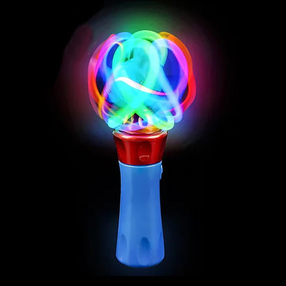 The Dreidel Company Light-Up Orbiter LED Spinning Wand, with Push Button, 7" Inches, Great Gift Idea for Boys, and Girls, Birthday Party Favor, Events, and Gatherings (Single)