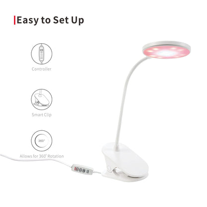 RiverLux LED Grow Light for Indoor Plants, 360 Degree Adjustable Gooseneck with Blue Red LEDs, Clip Plant Growing Lamp, Succulent Light, 5-Level Dimmable, with 3/9/12H Auto On Off Timer