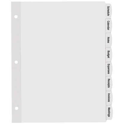 Avery Big Tab Printable White Label Dividers for 3 Ring Binders, 8 Tabs per Set, White, Great for Office Supplies, School Supplies, Organizing, and More (4 Sets of 14433)
