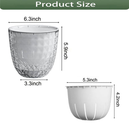 XKYQSY 2 Pack 6 inch Self Watering Pots Planters for Indoor Plants, African Violets Pots with Wick Rope, Modern Plastic Nursery Pots for All House Plants,Flowers Succulents,Herbs,Cactus,Orchids