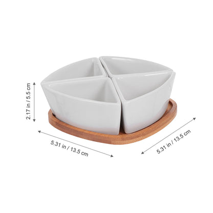 NULYLU 4pcs Mini Ceramic Succulent Flowerpot Set with Saucers, White Desktop Planters for Indoor Gardening and Small Plant Pots