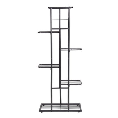 MTB Garden 6 Tier Metal Plant Stand for Indoor Outdoor Flower Pot Display Planter Shelf, Charcoal Grey