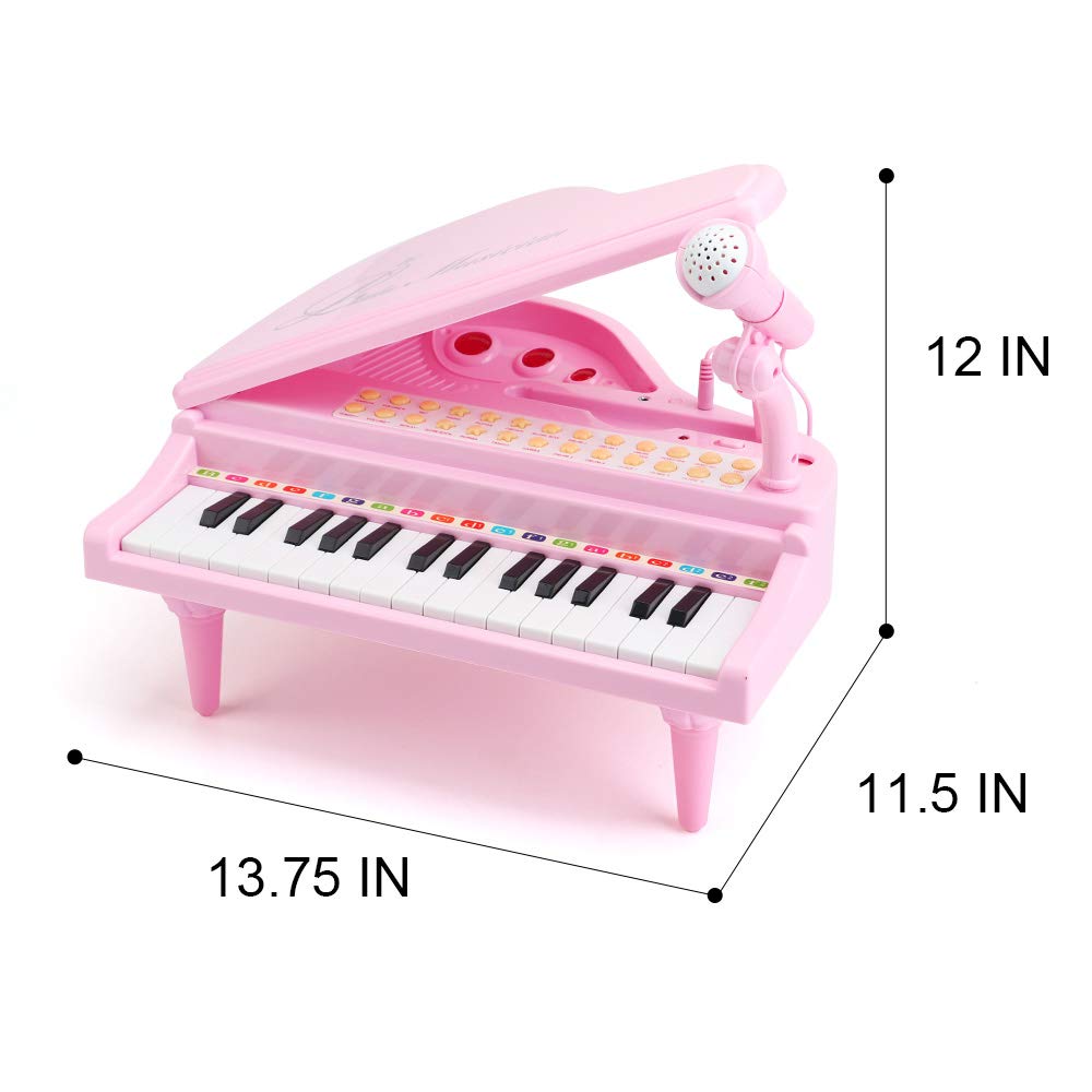 Amy&Benton Toddler Piano Toy for Baby Girls Pink Toy Piano Keyboard for 2 3 4 Year Old Birthday Gifts for Girls