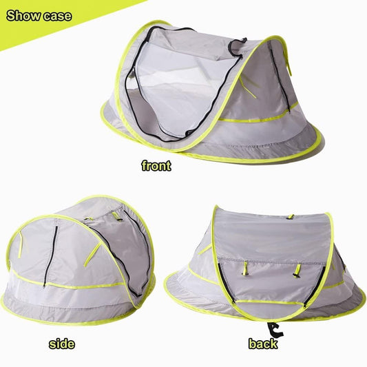 Poray Portable Baby Beach Tent with UPF 50+ Sun Shelter,Mosquito Net and Sunshade, Ideal Pop Up Kids Travel Tent with Carry Bag & 2 Stakes,Outdoor Indoor Play and Sun Protection