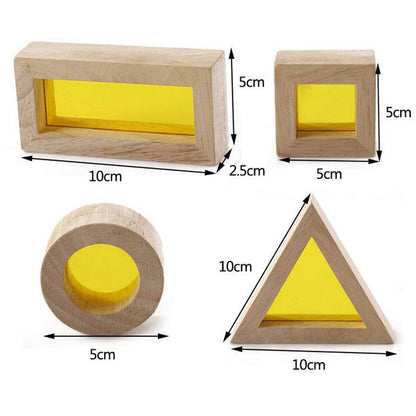 BOHS Rainbow Sensory Blocks (24 pcs) - Wooden Toys for Toddler Gift- Play on Light Table/Sunny Window