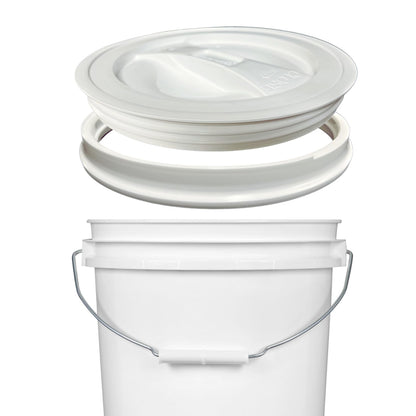 House Naturals 2 Gallon Food Grade BPA Free Made in USA Blue Bucket Container with White Screw on Lid (Pack of 2)