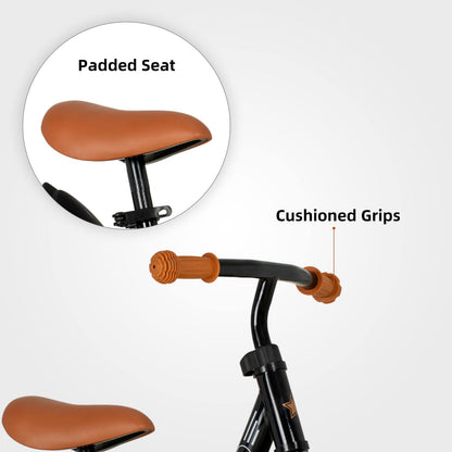 JOYSTAR 10 Inch Toddler Balance Bike 2 Year Old Push Bicycle with Footrest Glider Bikes Toddler Bike No Pedal Bicycle for Baby Birthday Gifts for 2-4 Boys Black