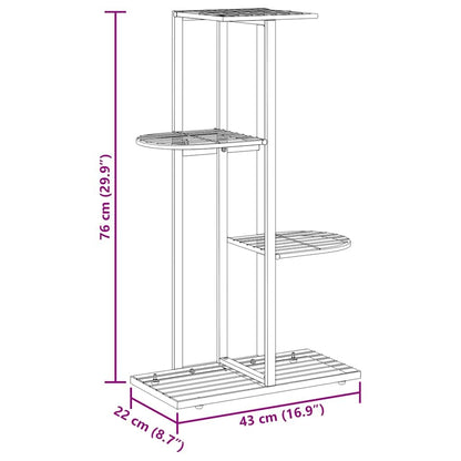 FMPGJLYH 4-Tier Metal Plant Stand, Tall Indoor Outdoor Flower Shelf for Living Room, Garden, Balcony, Modern Rectangular Display Rack, Black