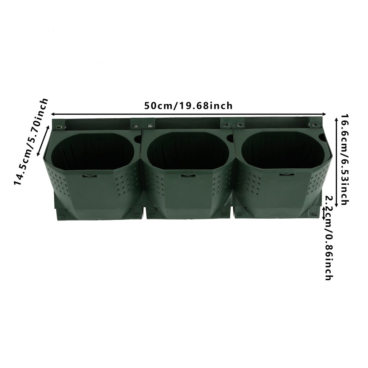 Eapmic Vertical Wall Planter with 36 Pots, Hanging Garden Plant Flowerpot Holder, Stackable Wall-Mounted Planter, Balcony Planters for Flowers Vegetables Fruits (Army Green, 36 Pots)