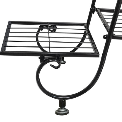 Cre Cra 6 Tier Plant Stand Metal Flower Pot Holder Plant Display Stand Indoor Outdoor Patio Flower Shelves Plant Rack