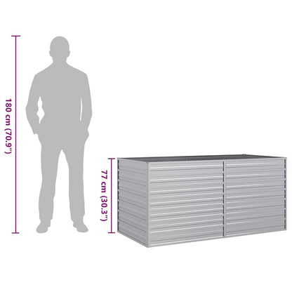 Shivorasphere Garden Raised Bed Silver Galvanized Steel Rectangular Planter Box 63 x 31.5 x 30.3 in Outdoor Raised Beds for Gardening Flower and Vegetable Growing