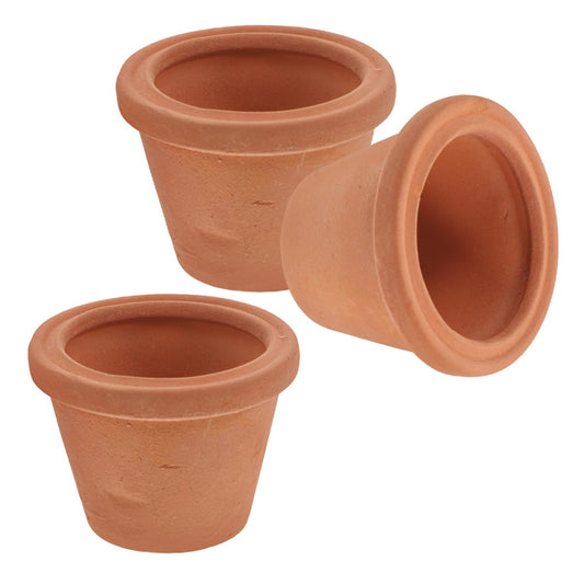 SHINEOFI 3pcs Mini Ceramic Succulent Planters Natural Terracotta Small Pots for Indoor Cactus Herbs Compact Desk Shelf Window Sill Decor Nordic Home Office Accents