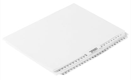Exhibitindexes® Numbered Divider 1-50 Un-Punched - AVE Style Bold Tab - Side Collated Exhibit Tabs - Made in The USA | Letter Size - 1-50 - Sets Not Punched