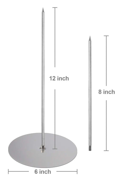 Vertical Skewer Grill - Stainless Removable Vertical Brazilian Barbecue Grilling Rack Meat Spit - Perfect for Steak, Whole Chickens, Whole Fish, Large Meat, 2Pack