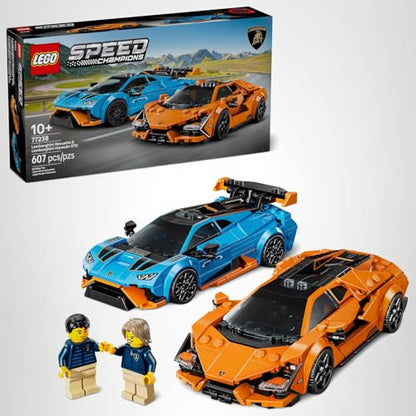 LEGO Speed Champions Lamborghini Revuelto & Huracán STO Car Toys - Building Toy for Pretend Play for Boys & Girls, Ages 10+ - Model Car Kit Display - Gift Idea for Kids - 77238