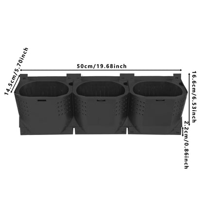 trggvvrt 36 Pockets Vertical Wall Planter, Wall Mounted Flower Pot Holder with 180LB Capacity,10.56 oz Self Watering Pots & 36 Non-Woven Bags for Indoor Outdoor Herbs,Flowers,Strawberries (Black)