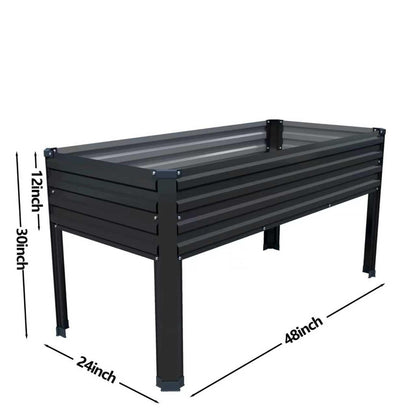 DIIYIV Galvanized Raised Garden Bed with Legs,2PCS 48×24×30in Elevated Planter Box for Backyard,Garden, Patio, Balcony, 350lb Capacity,Planters for Outdoor Plants,Black