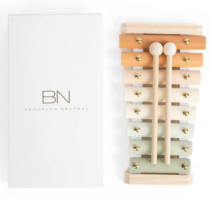 Brooklyn Neutral Xylophone, Montessori Musical Toy for Toddlers and Young Kids with a Modern Boho Aesthetic, Perfect in a Nursery, Playroom or as a Gender Neutral Baby and Birthday Gift