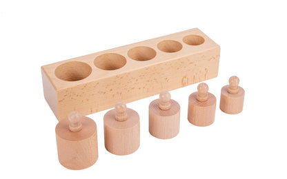Montessori Toys for Babies 6-12 Months Wooden Knob Log Cylinder Blocks Development Sensory Toys for Toddlers Montessori Baby Games Educational Toys(4 Piece Set)