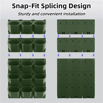 Pbicfgau Vertical Wall Planter with 36 Pots, 12PCS Wall-Mounted Flower Pot Holder, Indoor and Outdoor Garden Plastic Planters for Flowers, Vegetables, Grass