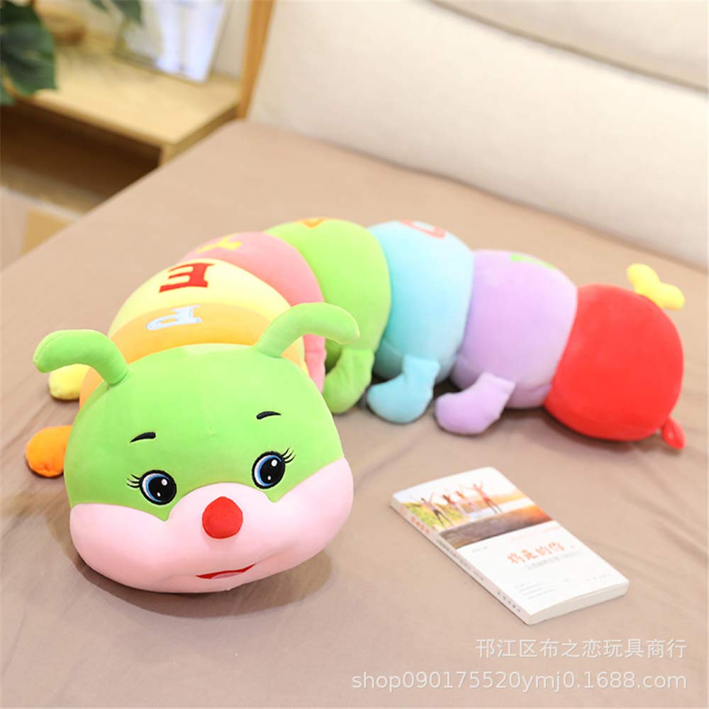 AOQI Multicolor Caterpillar Stuffed Animal Big Hugging Pillow Cute Plush Soft Pillow Doll,Giant Plush Toy,Gifts for Girl Boy Babies Birthday (51.8inch/130cm)