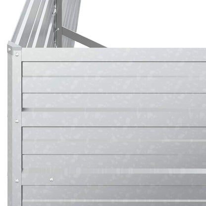 Shivorasphere Garden Raised Bed Silver Galvanized Steel Rectangular Planter Box 63 x 31.5 x 30.3 in Outdoor Raised Beds for Gardening Flower and Vegetable Growing