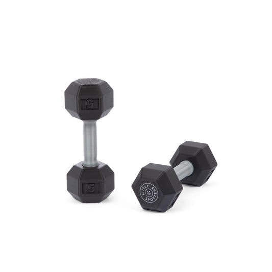 Little Spotters Dumbbell Rattles Set, 2 Pieces, Realistic Looking, Lightweight and Great Sensory Play Toy for Baby Showers and Fitness Loving Parents, 3+ Months, Black, PLA Plastic