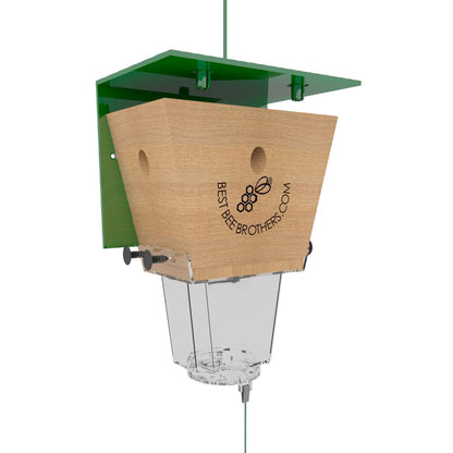 Best Bee Brothers Ultimate Pro Carpenter Bee Trap for Outside with Extra-Large, Clear External Receptacle, Internal Bee Vault & Spring-Loaded Door, 4.2” D x 5.8” W x 7.5” H (2 Pack)