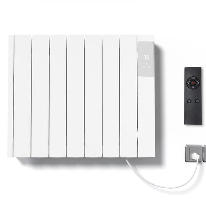 1500W Electric Heater Wall Mounted & Freestanding, White Aluminum Convection Panel Heater for Indoor Use w/Remote Control, 24H Timer, Touch Screen, Quiet Heating & Overheat Protection for Bedroom