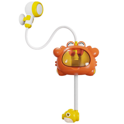 Interactive Crabs Shower Head Toy Bubble Blower with Music and Light for Toddler Bathtub Fun Entertainment Bath Play LED Light Bath