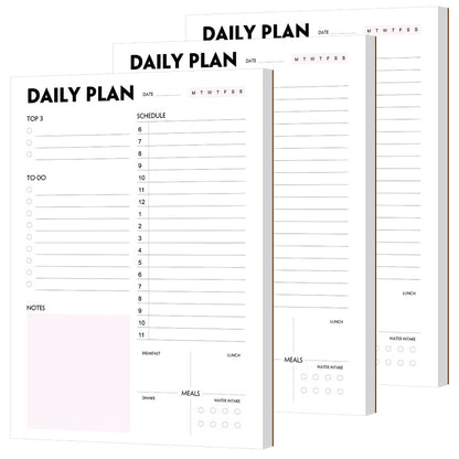 (Pack of 3) Nokingo Daily To Do Lists - A5 Calendar, Organizer with Priority, To Do Lists, Appointments, Meals and Water Intake Tracker, 50 Undated Tear-Off Sheets Daily Planner Pad, 5.8"x8.25"
